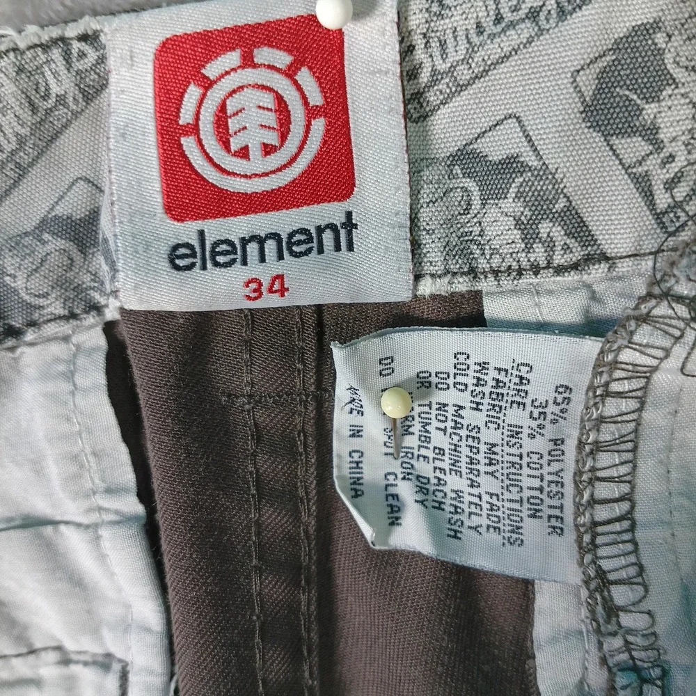Element Shorts Mens Size 34 Brown Burleys Skateboard Thrashed Paint Work
